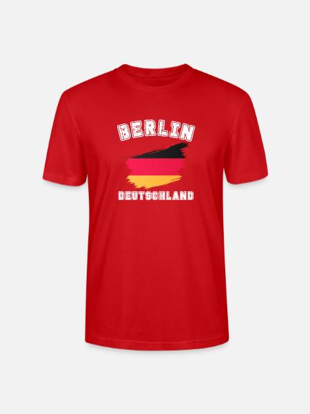 Berlin Deutschland - Pinselstrich Flaggen-Design - Stanley/Stella Unisex Bio-T-Shirt CRAFTER - Rot