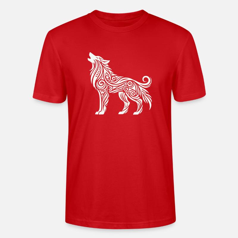wolf tribal tier - Stanley/Stella Unisex Bio-T-Shirt CRAFTER - Rot