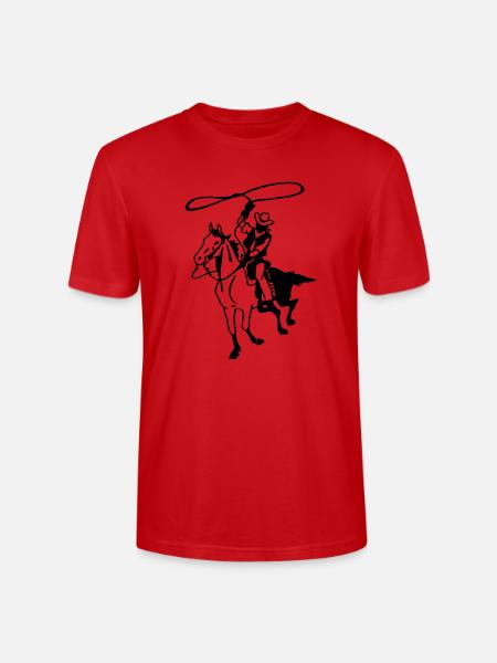 Cowboy mit Lasso - Stanley/Stella Unisex Bio-T-Shirt CRAFTER - Rot