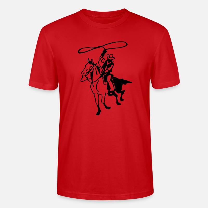 Cowboy avec Lasso - T-shirt bio CRAFTER Stanley Stella Unisexe - rouge