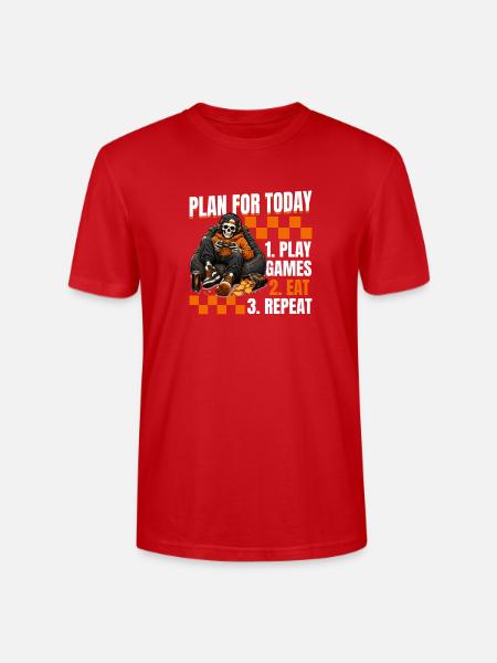Skeleton Gamer Gaming Halloween - Stanley/Stella Unisex Bio-T-Shirt CRAFTER - Rot
