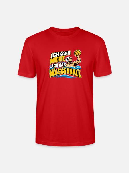 Wasserball Spruch Ich Kann Nicht - Stanley/Stella Unisex Bio-T-Shirt CRAFTER - Rot