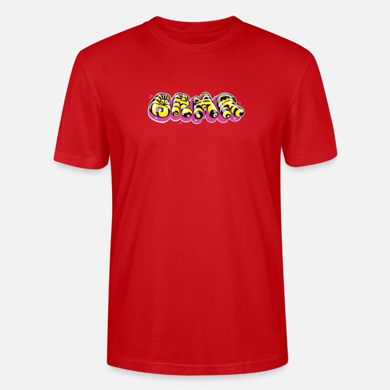 Farbenfrohes Textdesign im Graffiti-Stil - Stanley/Stella Unisex Bio-T-Shirt CRAFTER - Rot