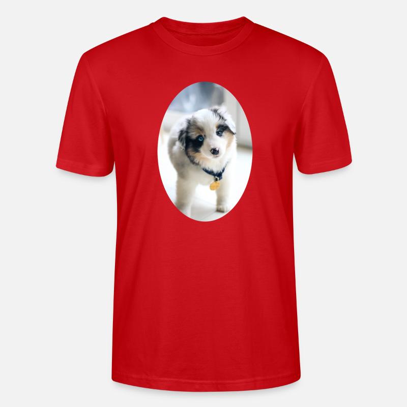 Ein ganz junger Australien Shepherd - Stanley/Stella Unisex Bio-T-Shirt CRAFTER - Rot