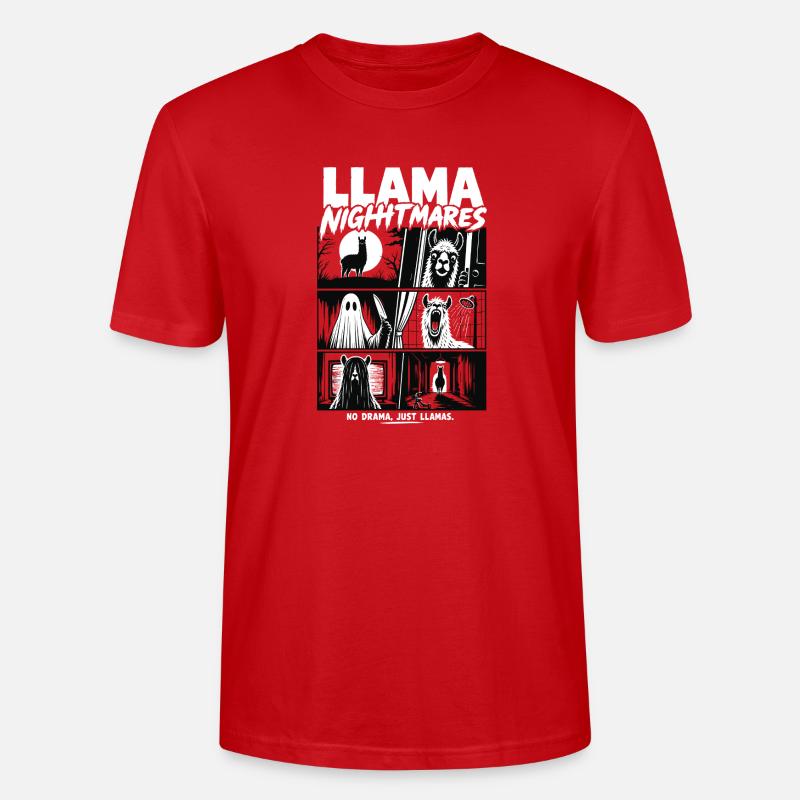 Llama Nightmares Horror Comic - Stanley/Stella Unisex Bio-T-Shirt CRAFTER - Rot