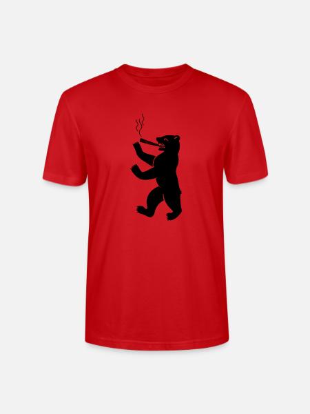 berliner_baer_raucht_weed_02 - Stanley/Stella Unisex Bio-T-Shirt CRAFTER - Rot