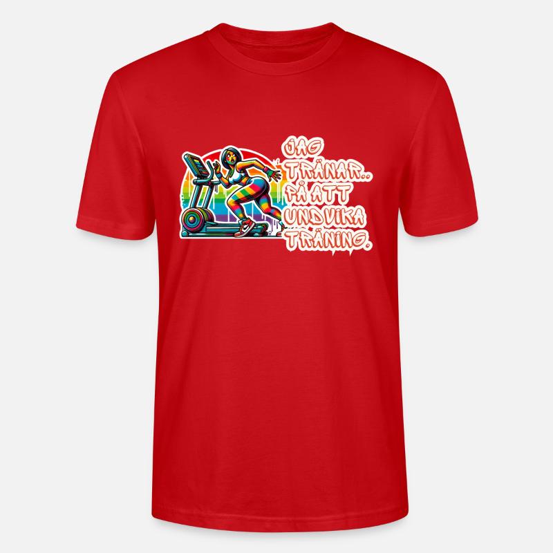 I practice avoiding exercise - Stanley/Stella CRAFTER Unisex Organic T-Shirt - red