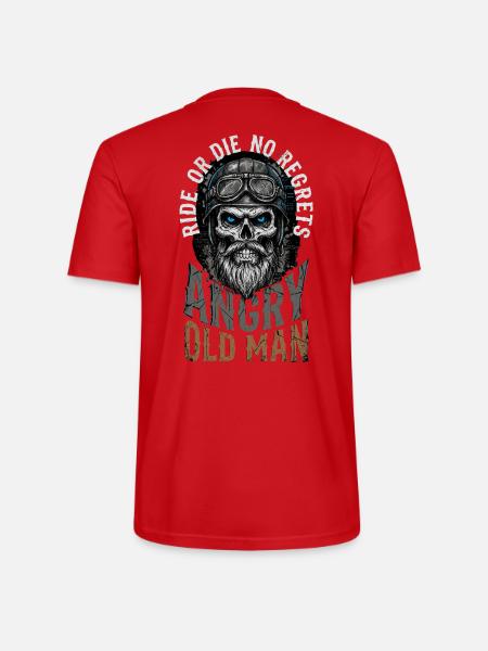 Schädelbiker Alter Mann Wut - Stanley/Stella Unisex Bio-T-Shirt CRAFTER - Rot