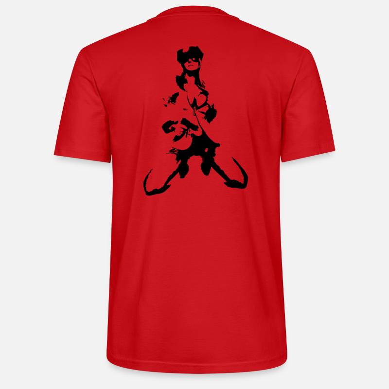 Frau mit Waffe - Stanley/Stella Unisex Bio-T-Shirt CRAFTER - Rot