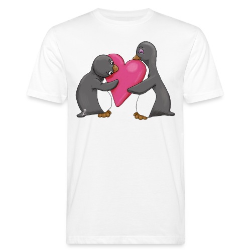 Pinguins geef me je hart - Mannen Bio-T-shirt