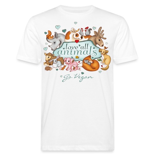 love all animals - go vegan - Men's Organic T-Shirt