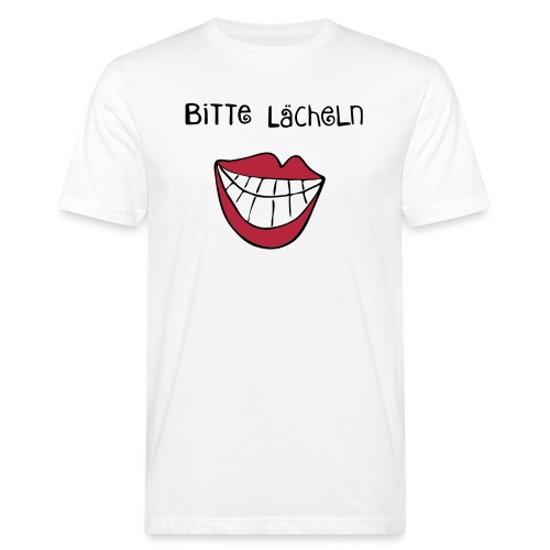 Bitte Lächeln weiß - Männer Bio-T-Shirt