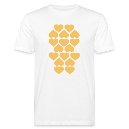 Viele Herzen gelb - Männer Bio-T-Shirt