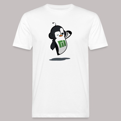 Manjaro Mascot wink hello left - Ekologiczna koszulka męska