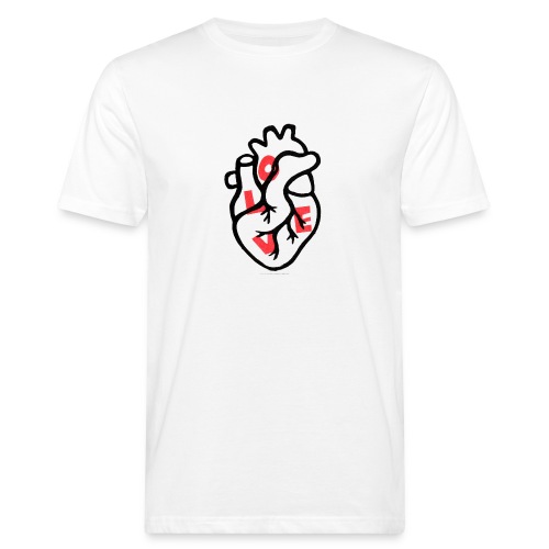 Corazón LOVE (rojo) - Camiseta ecológica hombre