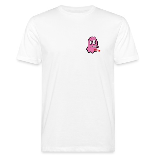 Artees GHOST Pink SMALL LOGO - Männer Bio-T-Shirt