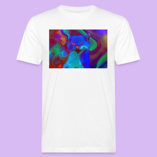 Gattino con effetti neon surreali - T-shirt ecologica da uomo