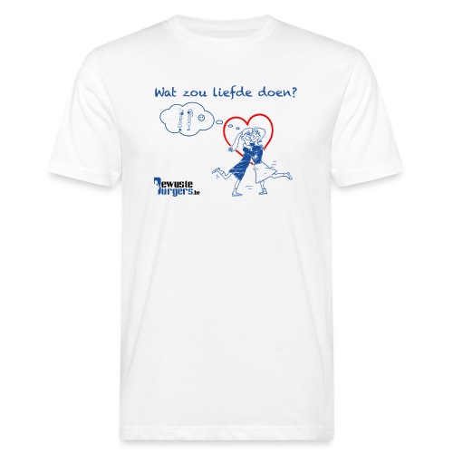 Wat zou liefde doen? (blauw 1) - Mannen Bio-T-shirt