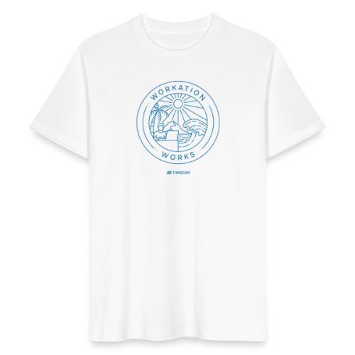 Workation works - Logo - blue - Ekologiczna koszulka męska