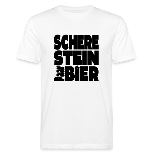 Schere Stein Paar Bier - Männer Bio-T-Shirt
