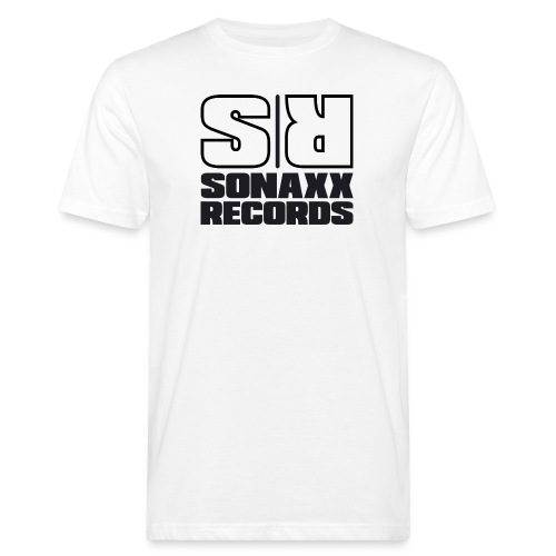 Sonaxx Records-logo svart (firkantet) - Økologisk T-skjorte for menn