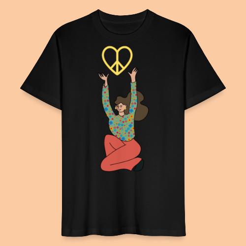 She holds the peace sign up - Men's Organic T-Shirt