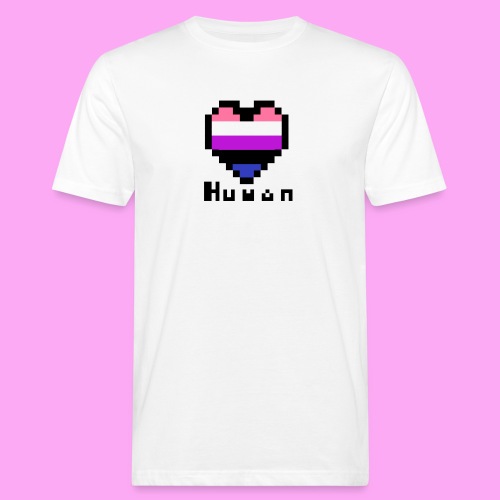 Pride heart genderfluid - Miesten luonnonmukainen t-paita