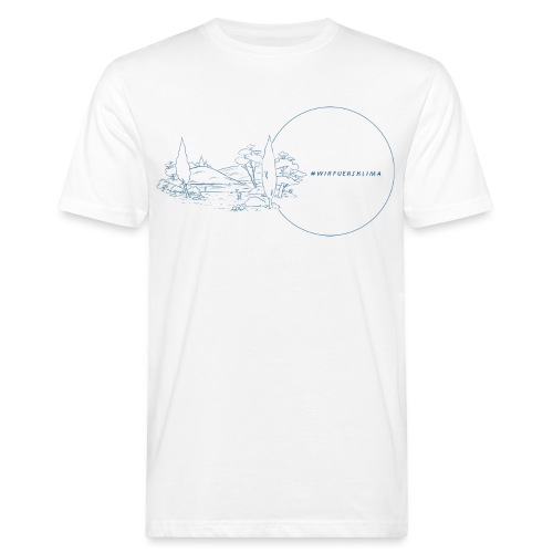 #wirfuersklima Landschaft mit Kreis mit Outline - Männer Bio-T-Shirt