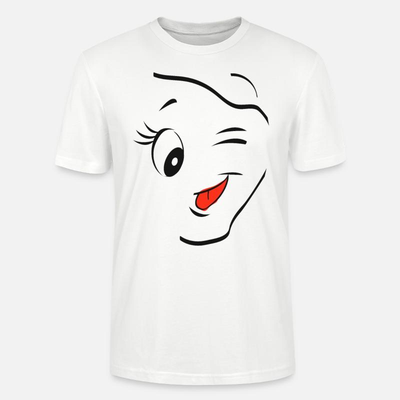 Zwinker Smiley - Stanley/Stella Unisex Bio-T-Shirt CRAFTER - Weiß