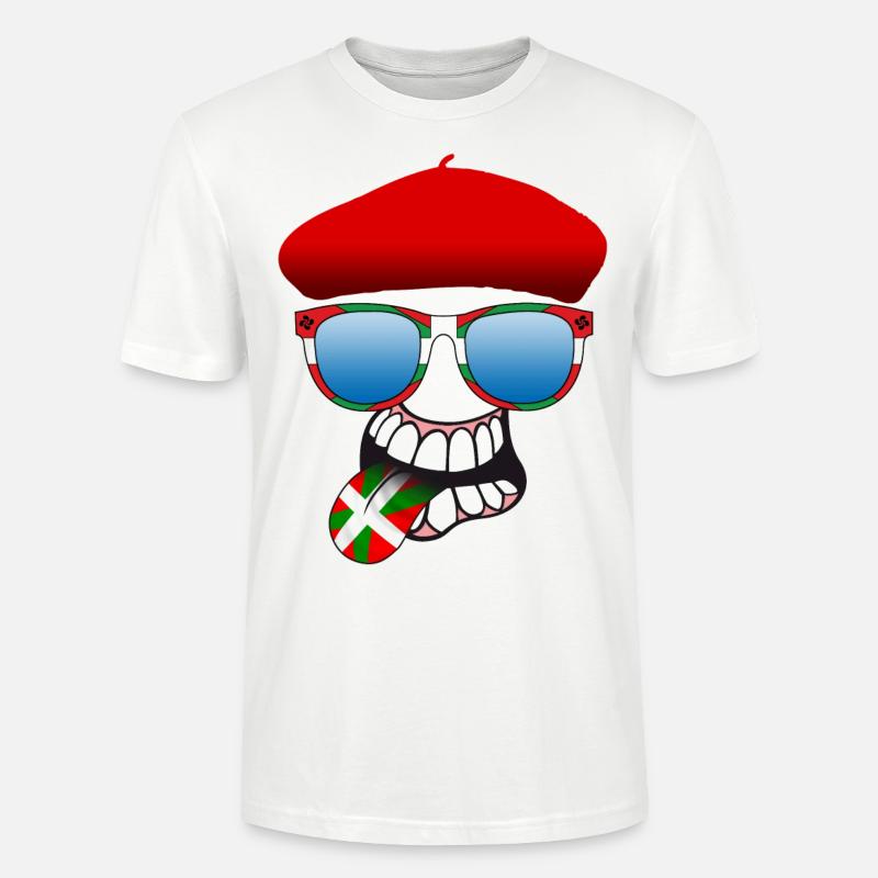 basque smiley 6 - T-shirt bio CRAFTER Stanley Stella Unisexe - blanc