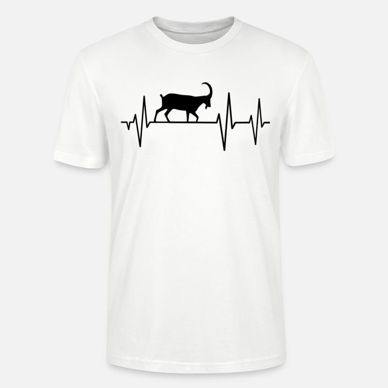 Herzschlag Ziege - Stanley/Stella Unisex Bio-T-Shirt CRAFTER - Weiß