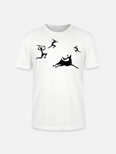 Höhlenmalerei Die Jagd - Stanley/Stella Unisex Bio-T-Shirt CRAFTER - Weiß