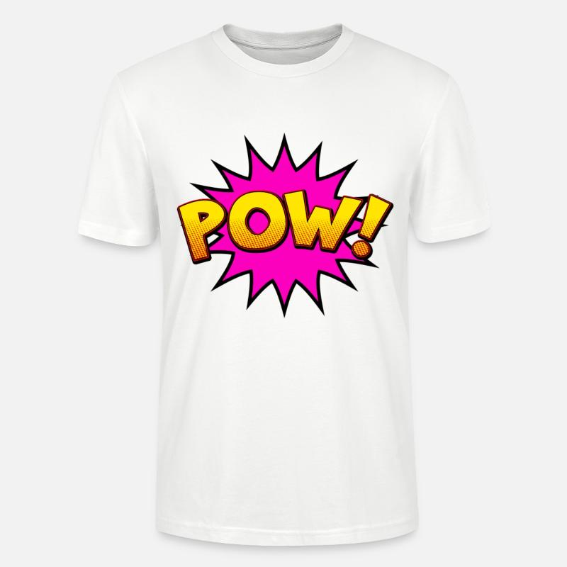 Cartoon Comic Style POW! - Stanley/Stella Unisex Bio-T-Shirt CRAFTER - Weiß