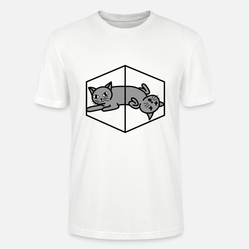 Le chat de Schrödinger - T-shirt bio CRAFTER Stanley Stella Unisexe - blanc