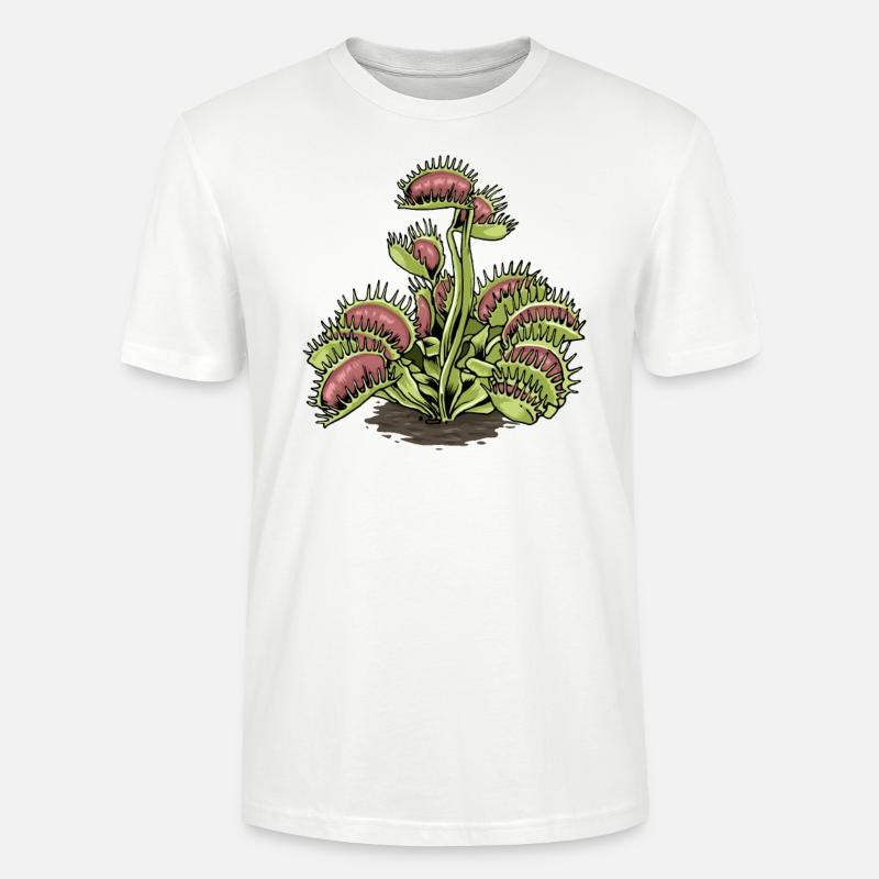 Carnivorous Plant Venus Flytrap - Stanley/Stella CRAFTER Unisex Organic T-Shirt - white