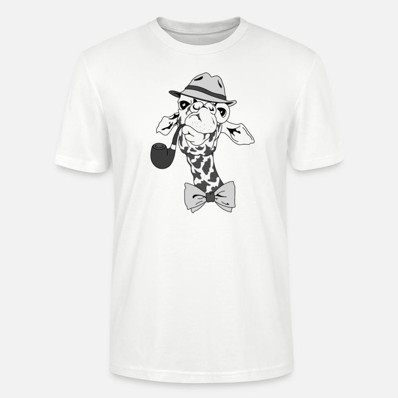 Giraffe with pipe and hat - Stanley/Stella CRAFTER Unisex Organic T-Shirt - white