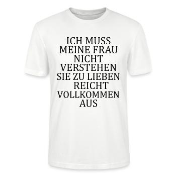 Ich liebe meine Frau - Stanley/Stella Unisex Bio-T-Shirt CRAFTER - Weiß - Vorne - Alina (178cm) & Michal (187cm)