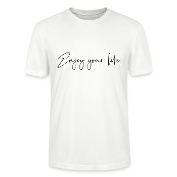Enjoy your life - Stanley/Stella Unisex Bio-T-Shirt CRAFTER - Weiß - Vorne - Alina (178cm) & Michal (187cm)