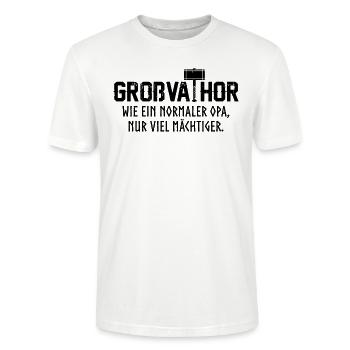 Opa Großvater Grossvater Wikinger Vatertag - Stanley/Stella Unisex Bio-T-Shirt CRAFTER - Weiß - Vorne - Alina (178cm) & Michal (187cm)