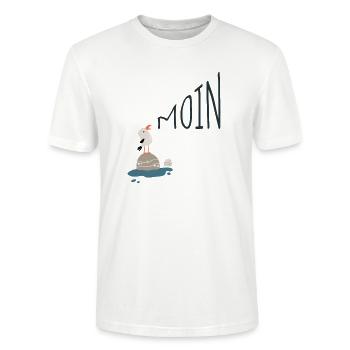 Moin Möwe - Stanley/Stella Unisex Bio-T-Shirt CRAFTER - Weiß - Vorne - Alina (178cm) & Michal (187cm)