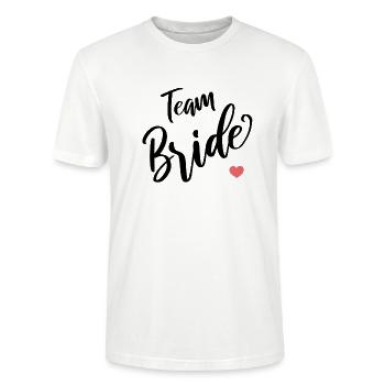 Team Bride - Stanley/Stella Unisex Bio-T-Shirt CRAFTER - Weiß - Vorne - Alina (178cm) & Michal (187cm)
