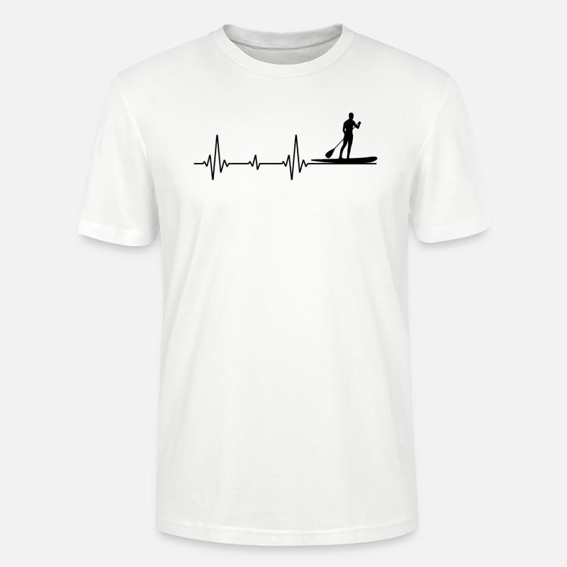 Paddleboarding Paddleboard Paddel Herzschlag - Stanley/Stella Unisex Bio-T-Shirt CRAFTER - Weiß