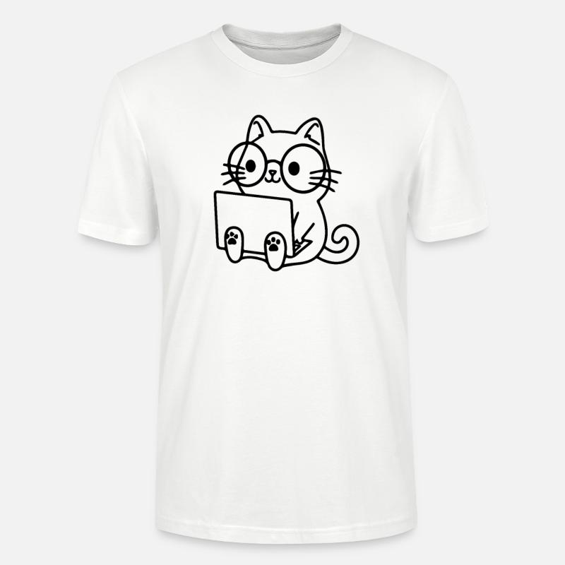 Programmierer Coding Nerd Katze - T-shirt bio CRAFTER Stanley Stella Unisexe - blanc
