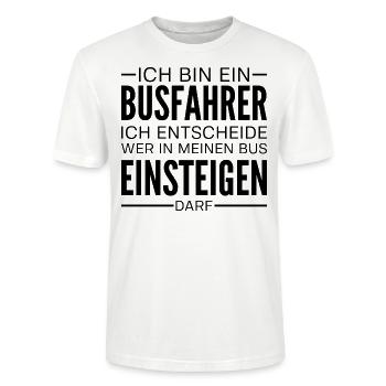 Busfahrer Omnibus Reisebus Geschenk Spruch - Stanley/Stella Unisex Bio-T-Shirt CRAFTER - Weiß - Vorne - Alina (178cm) & Michal (187cm)