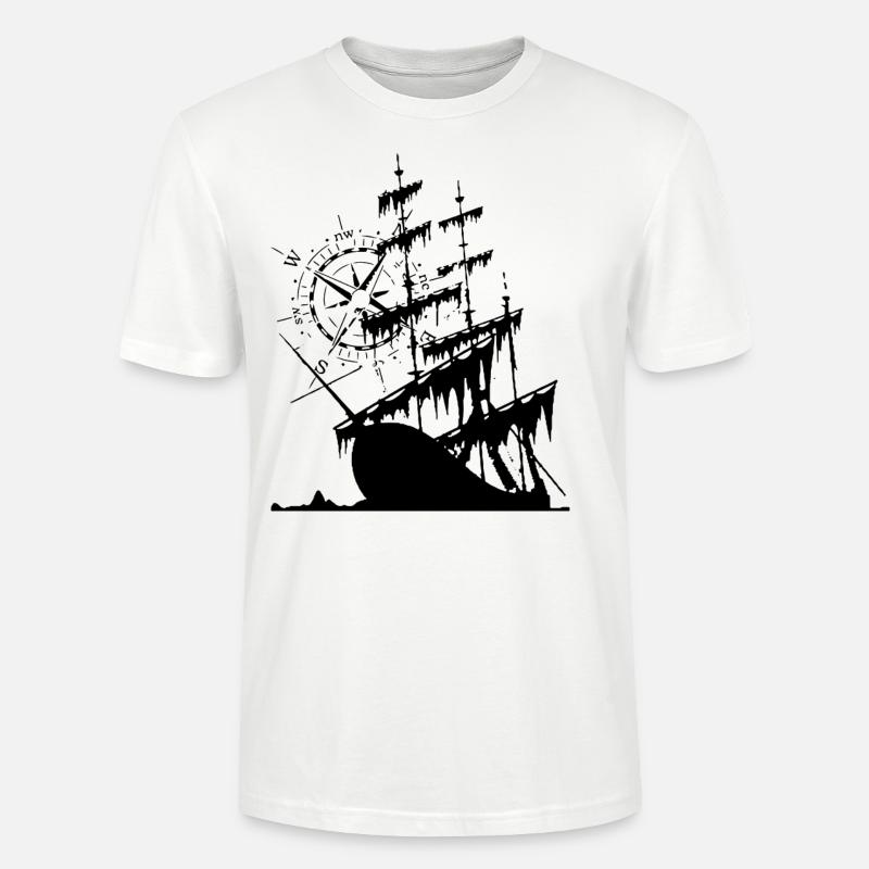 Windrose Segelboot Kompass - Stanley/Stella Unisex Bio-T-Shirt CRAFTER - Weiß