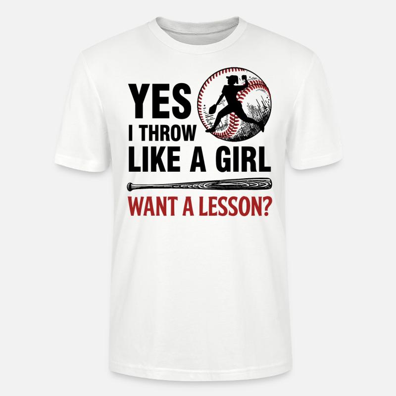 Baseball Frau Pitcher Geschenk - Stanley/Stella Unisex Bio-T-Shirt CRAFTER - Weiß