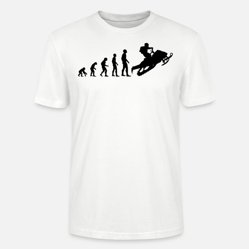 Snowmobile Snowmobile Evolution Gift - Stanley/Stella CRAFTER Unisex Organic T-Shirt - white