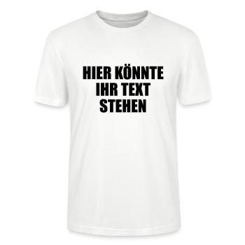 Hier könnte ihr Text Geschenk selber gestalten - Stanley/Stella Unisex Bio-T-Shirt CRAFTER - Weiß - Vorne - Alina (178cm) & Michal (187cm)
