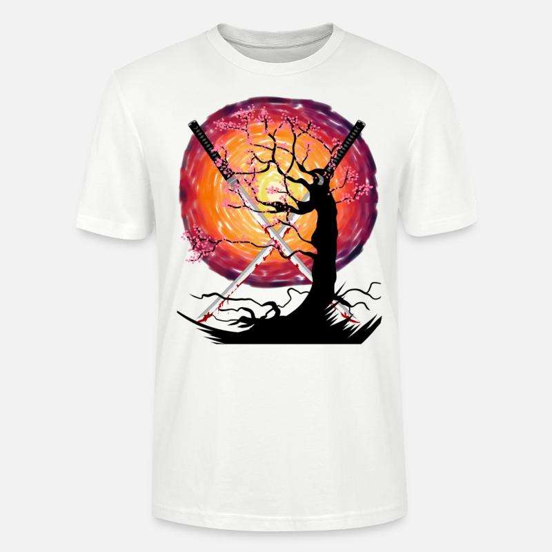 Katana Japon Samouraï épée épée - T-shirt bio CRAFTER Stanley Stella Unisexe - blanc