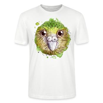 Kakapo Vogel - Stanley/Stella Unisex Bio-T-Shirt CRAFTER - Weiß - Vorne - Alina (178cm) & Michal (187cm)